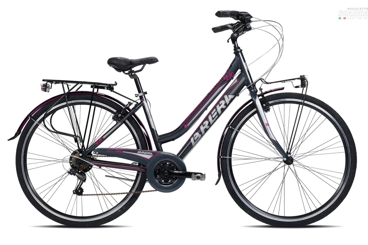 BRERA STYLO DONNA 28 21V ANTRACITE FUXIA - BRERA CICLI 4 BRERA STYLO DONNA 28 21V ANTRACITE FUXIA - BRERA CICLI - immagine 2