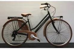 IMPERIA CITY RETRÒ DONNA 28 6V VERDE SCURO MARRONE - IMPERIA CICLI