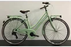 MONDIAL C20 CITY DONNA 28 7V VERDE MELA CON PORTAPACCO - MONDIAL CICLI